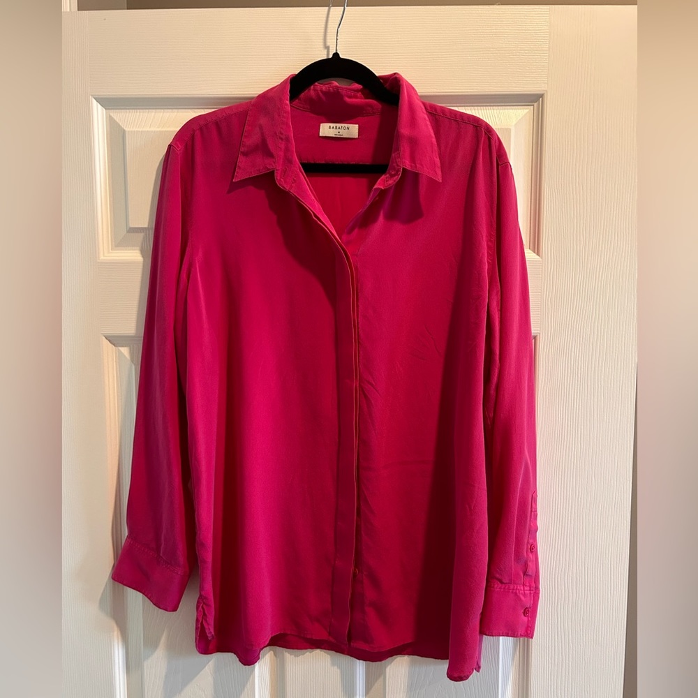 Fushia Long Sleeve Dressy Blouse - Aritzia